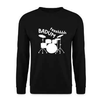 Schlagzeuger Schlagzeug Drummer Band Geschenk - Unisex Pullover - Schwarz - Vorne - Alina (178cm) & Michal (187cm)