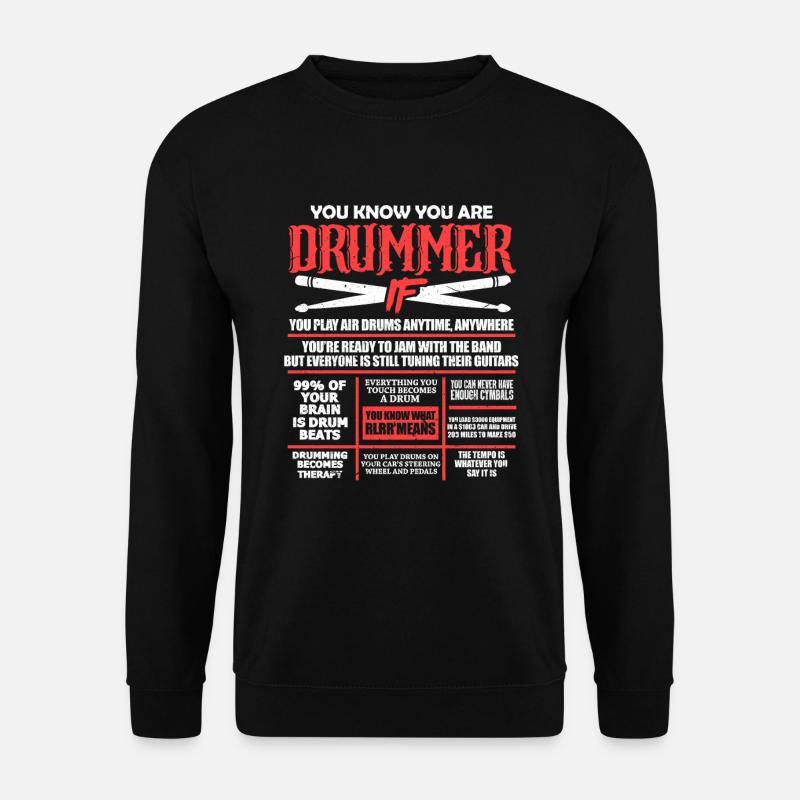 Schlagzeuger - Unisex Pullover - Schwarz
