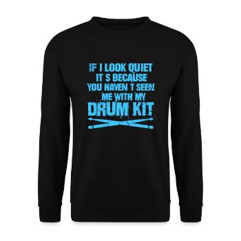 Drummer drummer drums band gift - Unisex Sweatshirt - black - Front - Alina (178cm) & Michal (187cm)