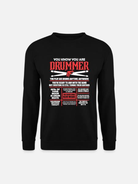 Cadeau de batteur de batteur batteur - Sweat-shirt Unisexe - noir
