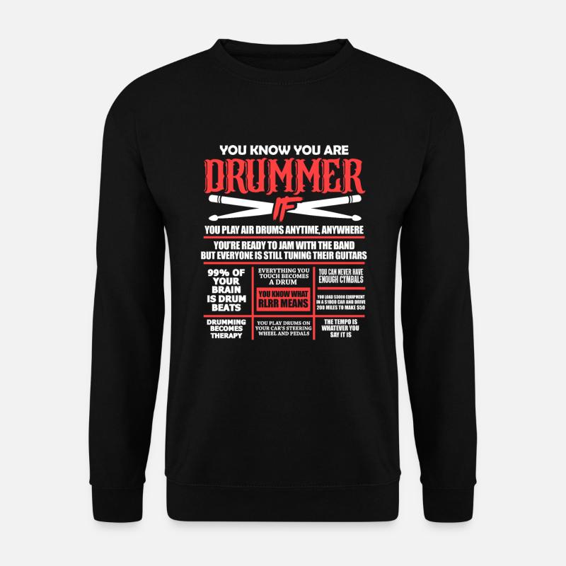 Cadeau de batteur de batteur batteur - Sweat-shirt Unisexe - noir