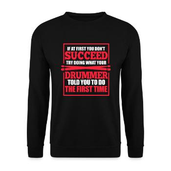 Drums - Unisex Sweatshirt - black - Front - Alina (178cm) & Michal (187cm)