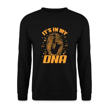 Saxophone DNA Saxophonist Fingerprint Gift - Unisex Sweatshirt - black - Front - Alina (178cm) & Michal (187cm)