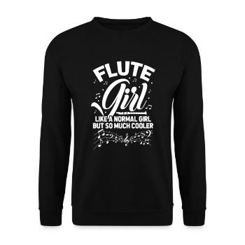 Flute Flute Flutes Orchestra Music Gift - Unisex Sweatshirt - black - Front - Alina (178cm) & Michal (187cm)