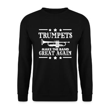 Trompete Trompeten Trompeter Blasinstrument - Unisex Pullover - Schwarz - Vorne - Alina (178cm) & Michal (187cm)