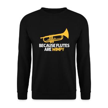 Trumpet Evolution Trumpets Band Musician Gift - Unisex Sweatshirt - black - Front - Alina (178cm) & Michal (187cm)