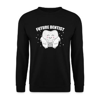 Dentiste Fils Future Dent Dents Dentiste Cadeau - Sweat-shirt Unisexe - noir - Devant - Alina (178cm) & Michal (187cm)