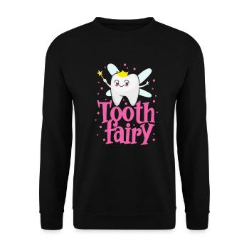 Tooth Fairy Dentist Tooth Fairy Teeth Gift - Unisex Sweatshirt - black - Front - Alina (178cm) & Michal (187cm)