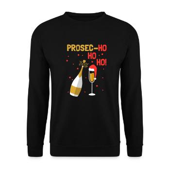 Prosecco de Noël Ho Ho Ho - Sweat-shirt Unisexe - noir - Devant - Alina (178cm) & Michal (187cm)