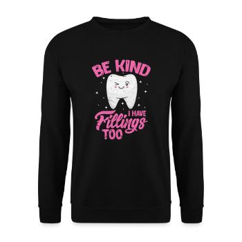 Dentist Tooth Teeth Dentist Dentist Gift - Unisex Sweatshirt - black - Front - Alina (178cm) & Michal (187cm)