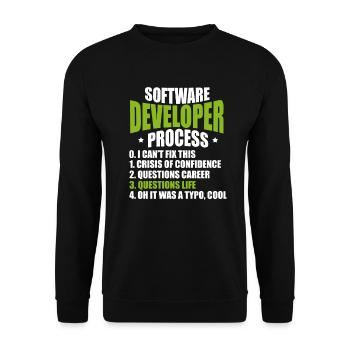 software developer - Unisex Sweatshirt - black - Front - Alina (178cm) & Michal (187cm)