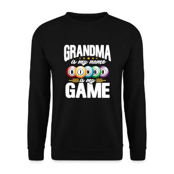 Mamie bingo - Sweat-shirt Unisexe - noir - Devant - Alina (178cm) & Michal (187cm)
