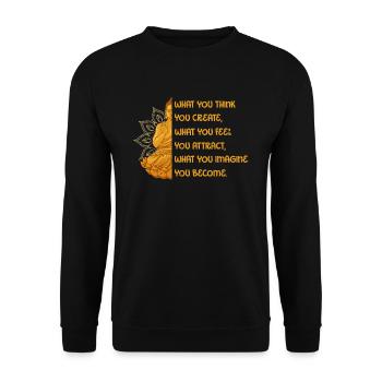 Buddha Meditation Buddhism Buddhist Gift - Unisex Sweatshirt - black - Front - Alina (178cm) & Michal (187cm)