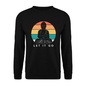 Buddha - Unisex Pullover - Schwarz - Vorne - Alina (178cm) & Michal (187cm)