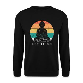 Buddha Meditation Buddhism Yoga Gift - Unisex Sweatshirt - black - Front - Alina (178cm) & Michal (187cm)