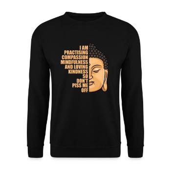 Buddha - Unisex Pullover - Schwarz - Vorne - Alina (178cm) & Michal (187cm)