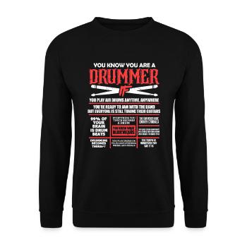 Drummer - Unisex Pullover - Schwarz - Vorne - Alina (178cm) & Michal (187cm)