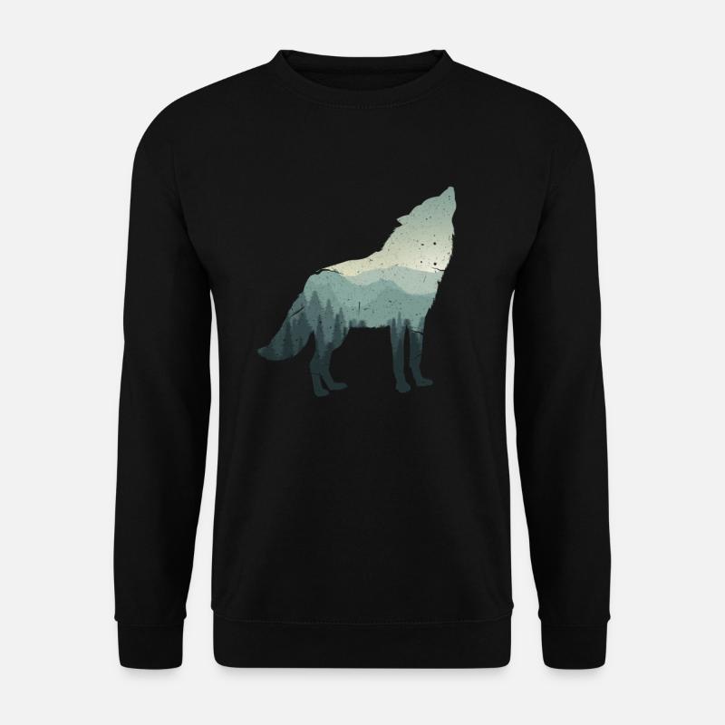 wolf - Unisex Sweatshirt - black