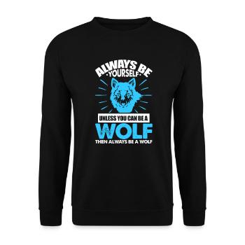 Wolf Wolfpack Wolves Nature Wild Wilderness Gift - Unisex Sweatshirt - black - Front - Alina (178cm) & Michal (187cm)