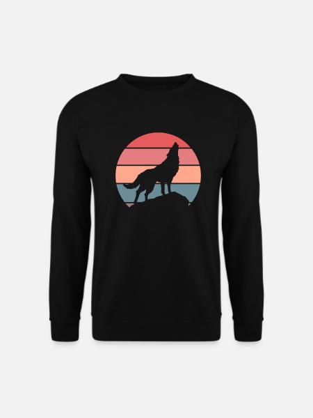 Wolf Wolfpack Wolves Nature Retro Wilderness Gift - Unisex Sweatshirt - black
