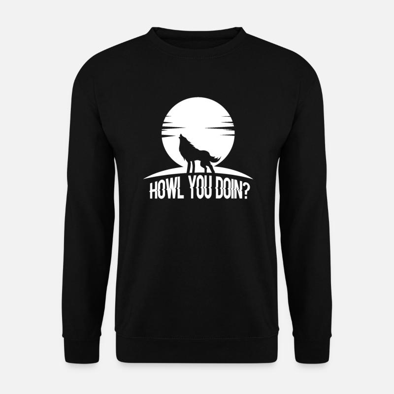 Wolf - Unisex Pullover - Schwarz
