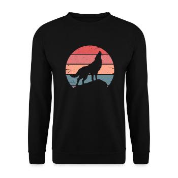 wolf - Unisex Sweatshirt - black - Front - Alina (178cm) & Michal (187cm)