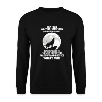 loup - Sweat-shirt Unisexe - noir - Devant - Alina (178cm) & Michal (187cm)