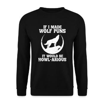 loup - Sweat-shirt Unisexe - noir - Devant - Alina (178cm) & Michal (187cm)