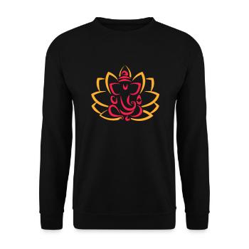 Yoga Hindu Hinduismus Meditation Zen Geschenk - Unisex Pullover - Schwarz - Vorne - Alina (178cm) & Michal (187cm)