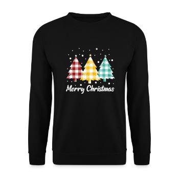Frohe Weihnachten - Unisex Pullover - Schwarz - Vorne - Alina (178cm) & Michal (187cm)