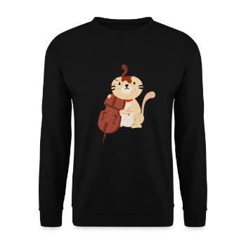 Cadeau Bassiste Cat Bass Cello Bass Bassist - Sweat-shirt Unisexe - noir - Devant - Alina (178cm) & Michal (187cm)