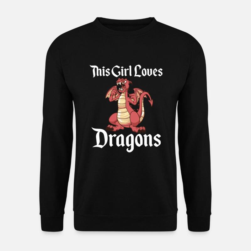 Drache Drachen Dragon Mädchen Geschenk - Unisex Pullover - Schwarz