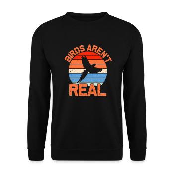 Vogel Verschwörung Birds Aren't Real Geschenk - Unisex Pullover - Schwarz - Vorne - Alina (178cm) & Michal (187cm)