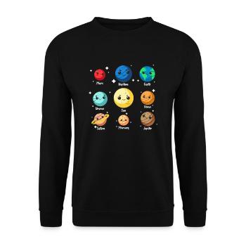 Astronaut planet universe space galaxy - Unisex Sweatshirt - black - Front - Alina (178cm) & Michal (187cm)
