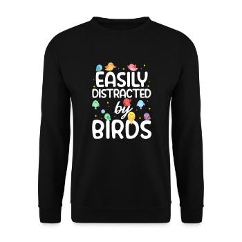 Bird Birds Watching Nature Wings Animal Gift - Unisex Sweatshirt - black - Front - Alina (178cm) & Michal (187cm)