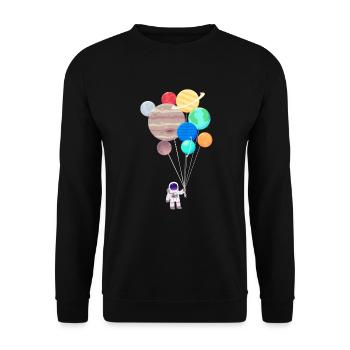 Planète astronaute - Sweat-shirt Unisexe - noir - Devant - Alina (178cm) & Michal (187cm)