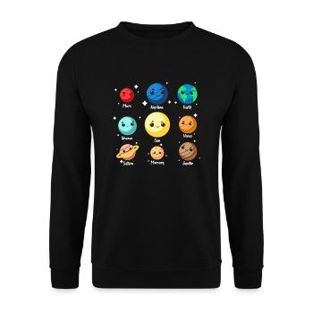 Planeten - Unisex Pullover - Schwarz - Vorne - Alina (178cm) & Michal (187cm)