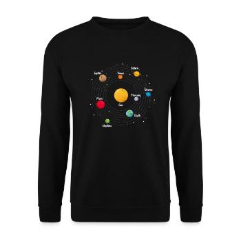 Astronaut planet universe space galaxy - Unisex Sweatshirt - black - Front - Alina (178cm) & Michal (187cm)