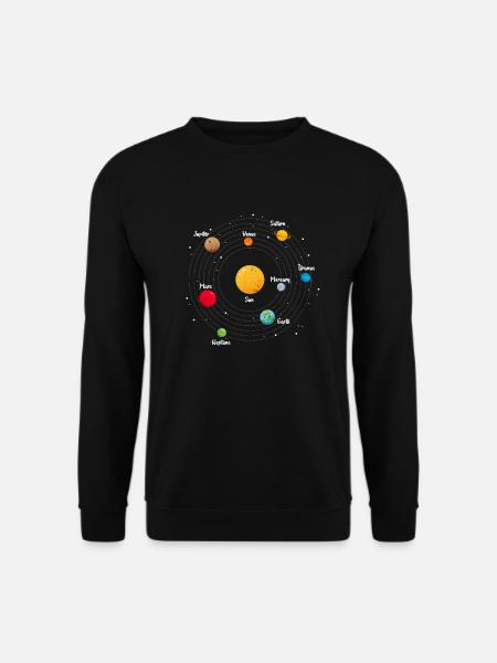 Astronaut Planeten Universum Weltraum Galaxie - Unisex Pullover - Schwarz