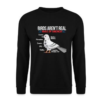 Birds Aren’t Real - Sweat-shirt Unisexe - noir - Devant - Alina (178cm) & Michal (187cm)