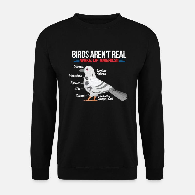 Birds Aren't Real - Unisex Pullover - Schwarz