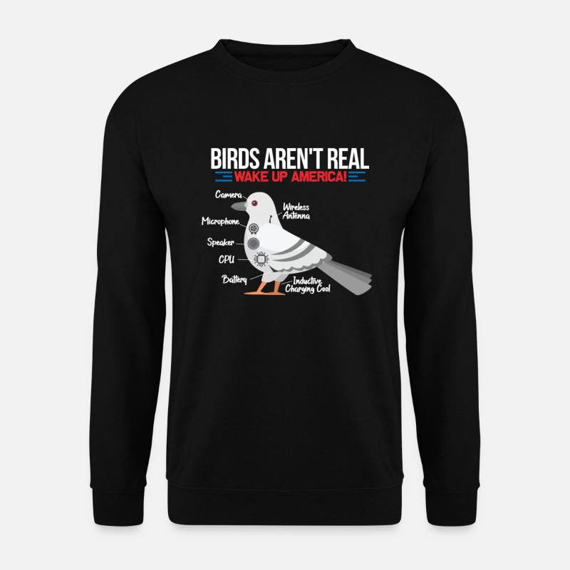 Vögel Aufklärung Überwachung Detektiv Geschenk - Unisex Pullover - Schwarz