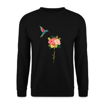 humming-bird - Unisex Sweatshirt - black - Front - Alina (178cm) & Michal (187cm)