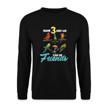 Vögel Beobachten Vogel Birdwatching Geschenk - Unisex Pullover - Schwarz - Vorne - Alina (178cm) & Michal (187cm)