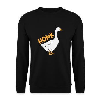 Honk Gans - Unisex Pullover - Schwarz - Vorne - Alina (178cm) & Michal (187cm)