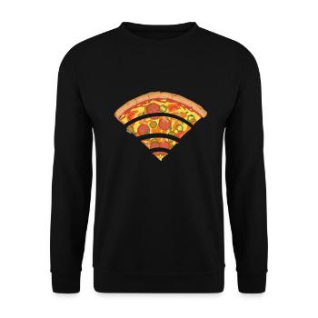 Pizza Wifi Wifi Internet Signal Computer Gift - Unisex Sweatshirt - black - Front - Alina (178cm) & Michal (187cm)
