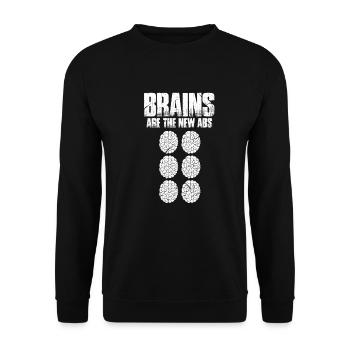 Brain Brain Thinking Clever Brain Nerd Gift - Sweat-shirt Unisexe - noir - Devant - Alina (178cm) & Michal (187cm)