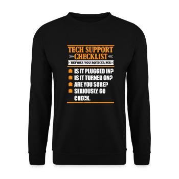 Technischer Support - Unisex Pullover - Schwarz - Vorne - Alina (178cm) & Michal (187cm)