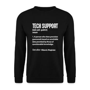 Technischer Support - Unisex Pullover - Schwarz - Vorne - Alina (178cm) & Michal (187cm)