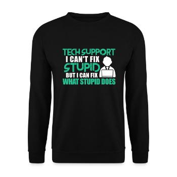 Support technique programmeur informatique - Sweat-shirt Unisexe - noir - Devant - Alina (178cm) & Michal (187cm)
